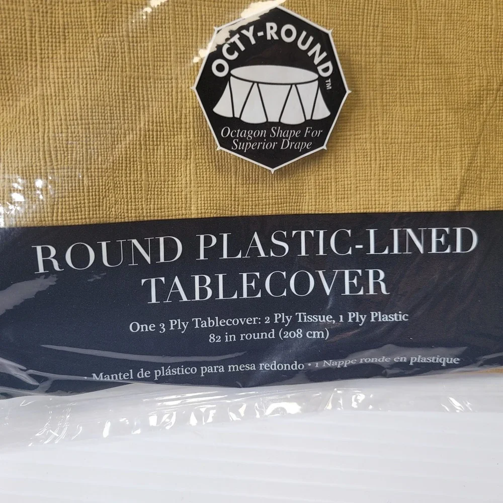 Touch‎ of Color Glittery Gold Tablecloths Set 3 Octy-Round 82